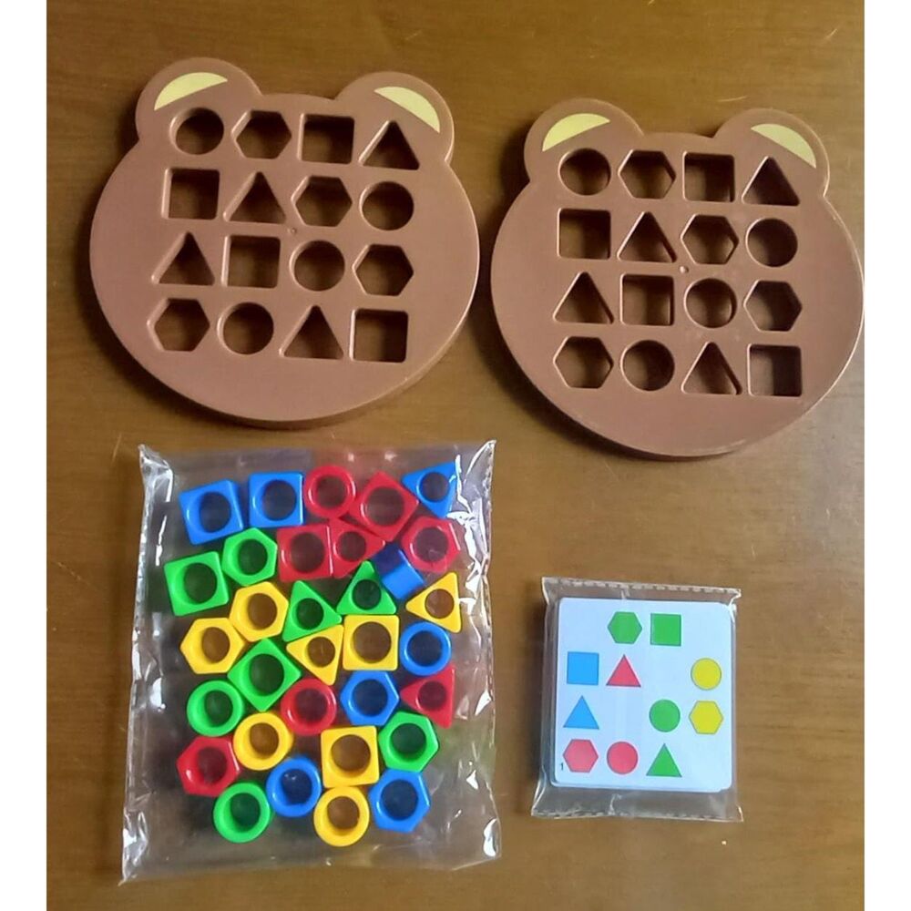 Geometric Shape Matching Game Montessori Color Shape Educational Toy (Bear)